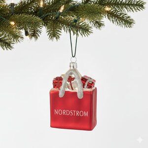 Nordstrom blown glass holiday ornament in red